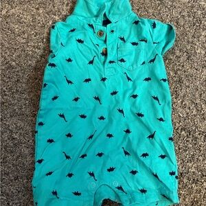 Simple Joys Teal Baby Outfit with Dinosaur Design